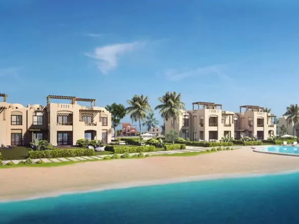 Stone Park The Hills lagoon and buildings - لاجون ومباني ستون بارك ذا هيلز - townhouse for sale in Stone Park New Cairo - developer render - تصور هندسي