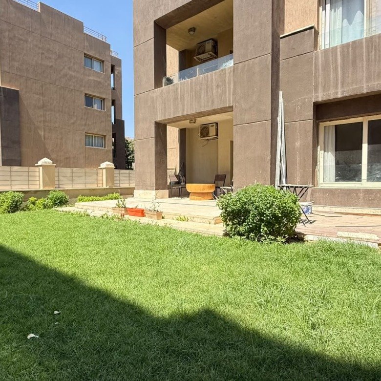 Private 35 sqm garden of ground floor apartment for sale in The Village Palm Hills New Cairo